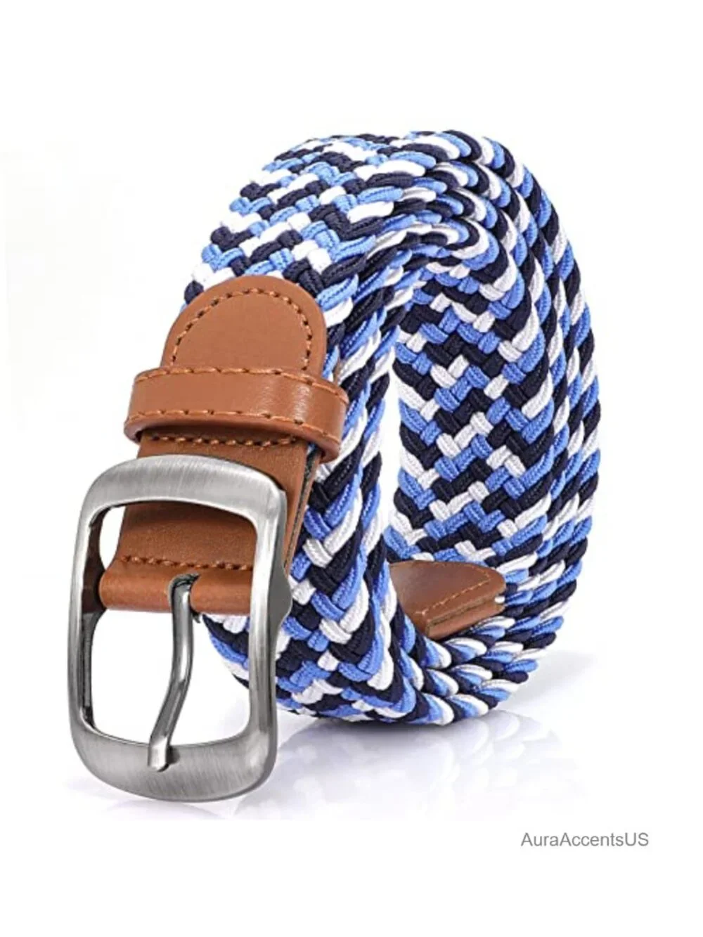 Braided Stretch Belt for Men Women Adjustable Elastic Woven No-Hole